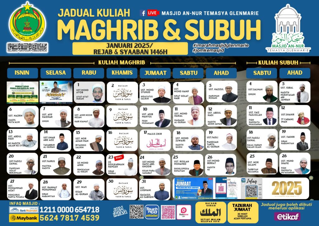 JADUAL KULIAH JAN 2025